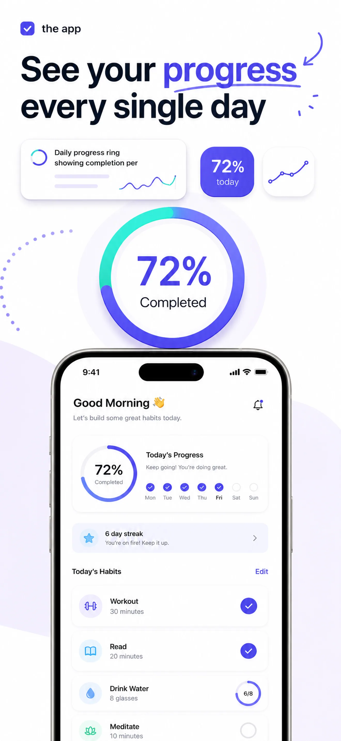Meditation app App Store screenshot, opening frame