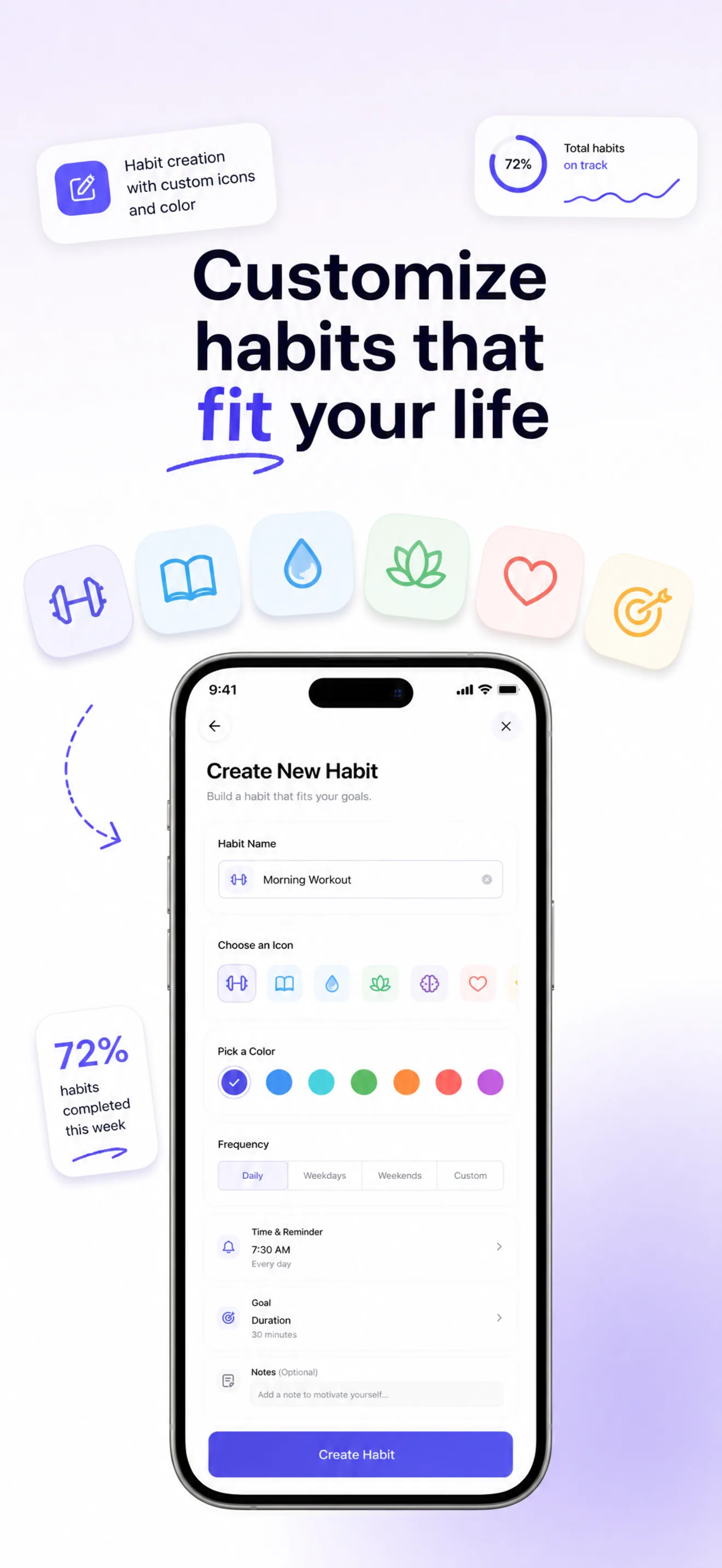 Meditation app App Store screenshot, third frame